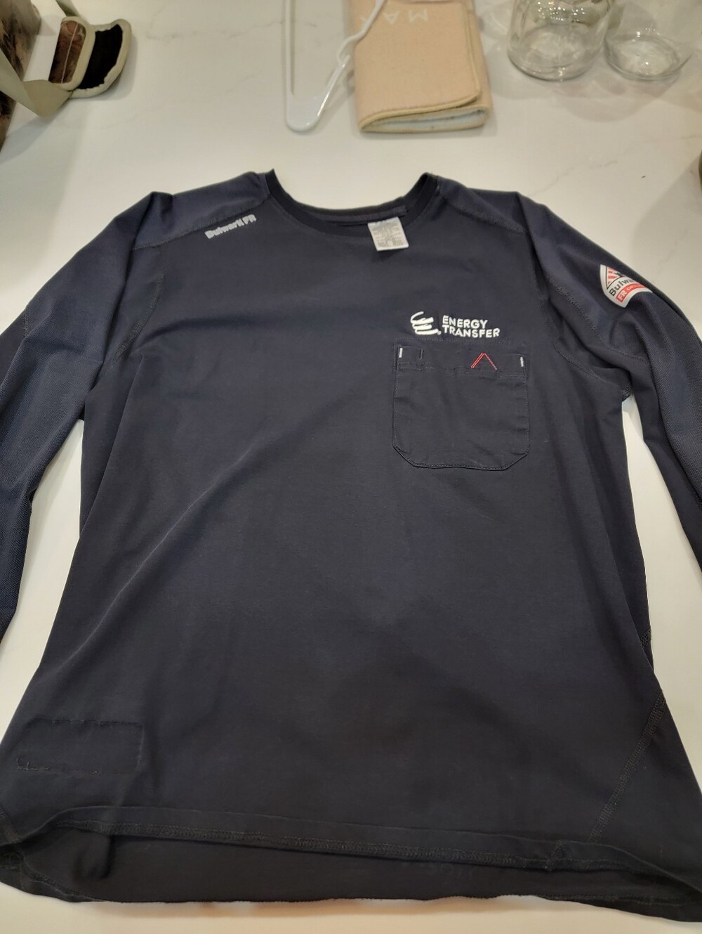 Bulwark FR CAT 2 Long Sleeve Work Shirt Navy Blue- LARGE